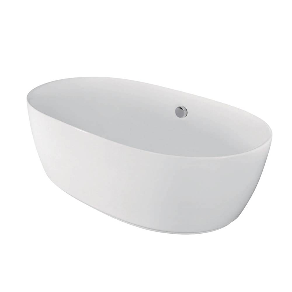 Kingston Brass Aqua Eden 71-Inch Acrylic Double Ended Freestanding Tub with Drain, White
