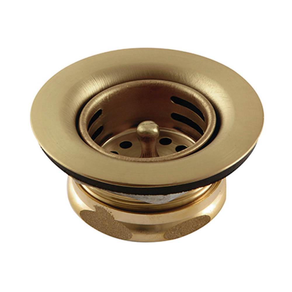 Kingston Brass Tacoma Stainless Steel Bar Sink Duo Basket Strainer, Brushed Brass