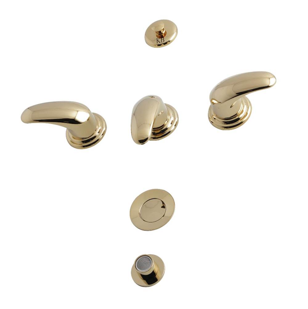 Kingston Brass Legacy 3-Handle Bidet Faucet with Brass Pop-Up, Polished Brass