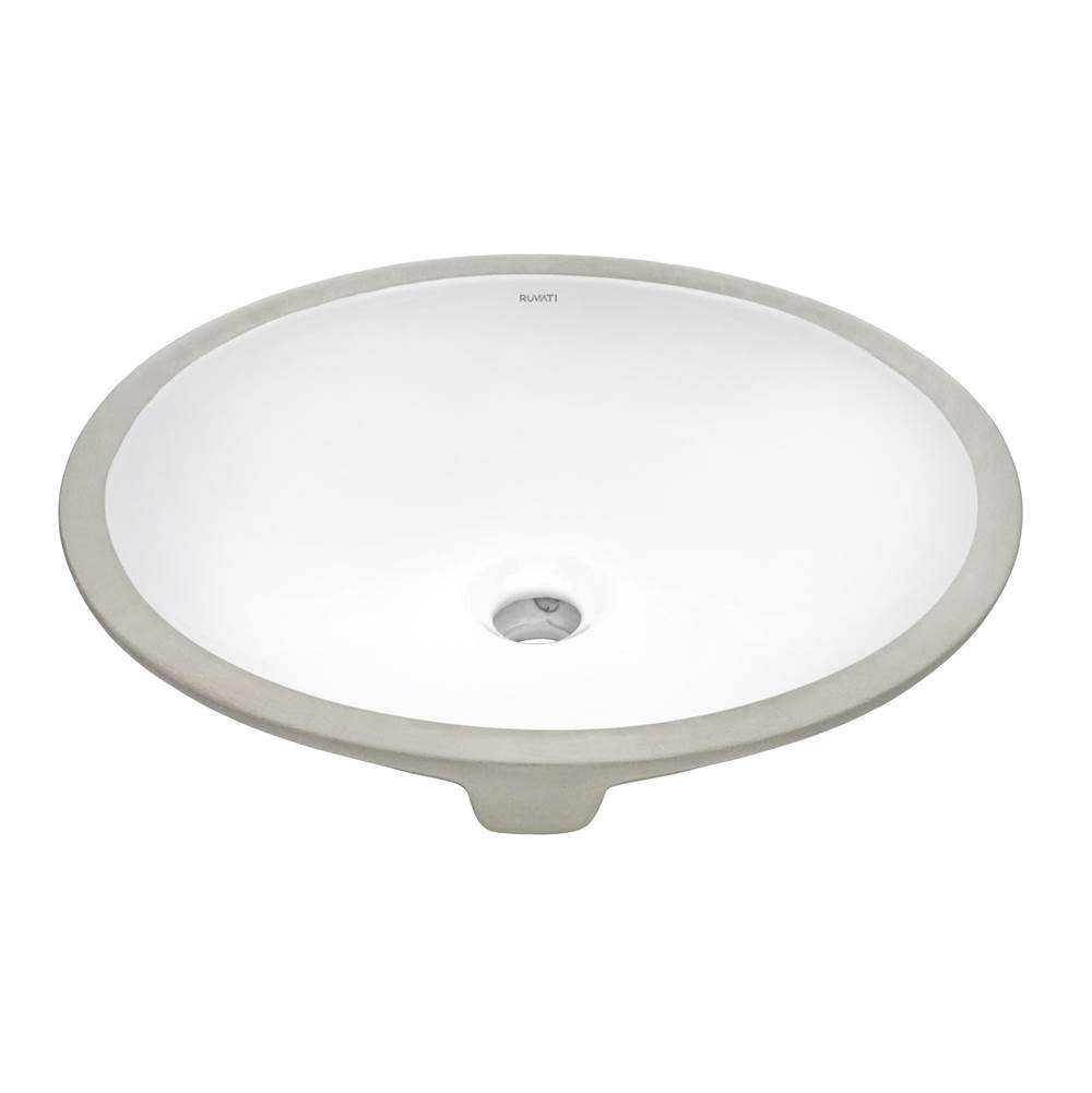 Ruvati 15 x 12 inch Undermount Bathroom Vanity Sink White Oval Porcelain Ceramic with Overflow